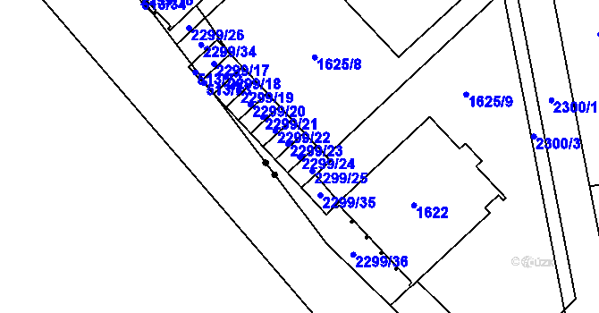 Parcela st. 2299/24 v KÚ Suchdol, Katastrální mapa