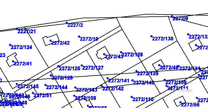 Parcela st. 2272/43 v KÚ Suchdol, Katastrální mapa