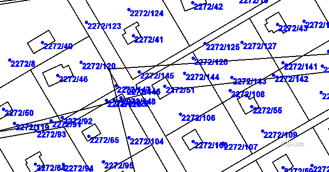 Parcela st. 2272/51 v KÚ Suchdol, Katastrální mapa