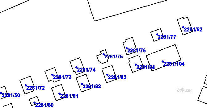 Parcela st. 2281/75 v KÚ Suchdol, Katastrální mapa