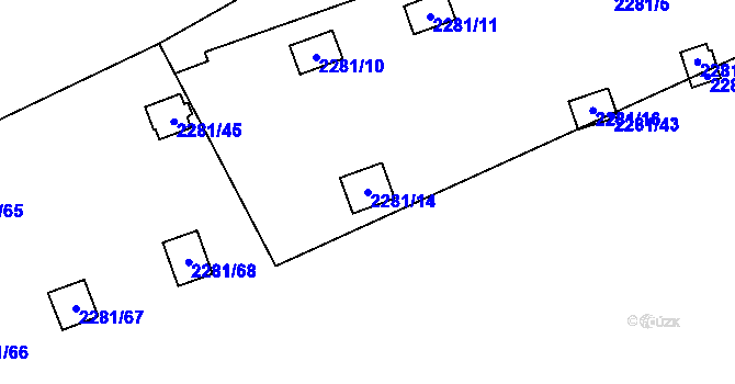 Parcela st. 2281/14 v KÚ Suchdol, Katastrální mapa