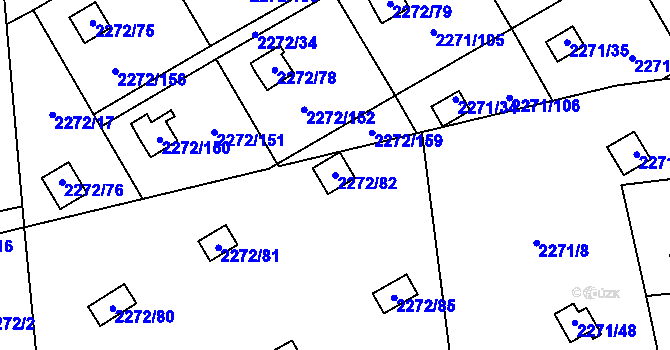 Parcela st. 2272/82 v KÚ Suchdol, Katastrální mapa