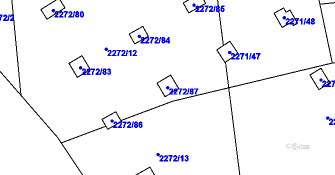 Parcela st. 2272/87 v KÚ Suchdol, Katastrální mapa