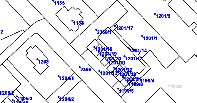 Parcela st. 1201/19 v KÚ Suchdol, Katastrální mapa