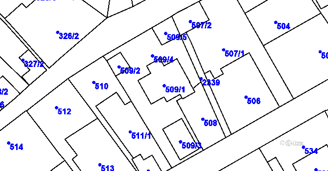 Parcela st. 509/1 v KÚ Suchdol, Katastrální mapa