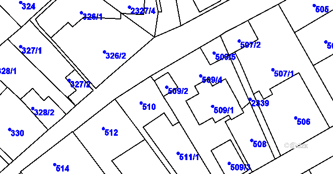 Parcela st. 509/2 v KÚ Suchdol, Katastrální mapa