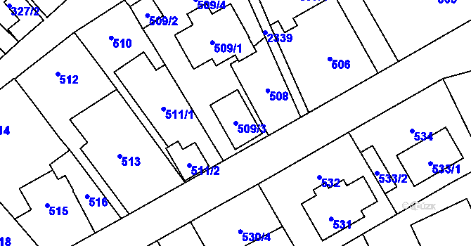 Parcela st. 509/3 v KÚ Suchdol, Katastrální mapa