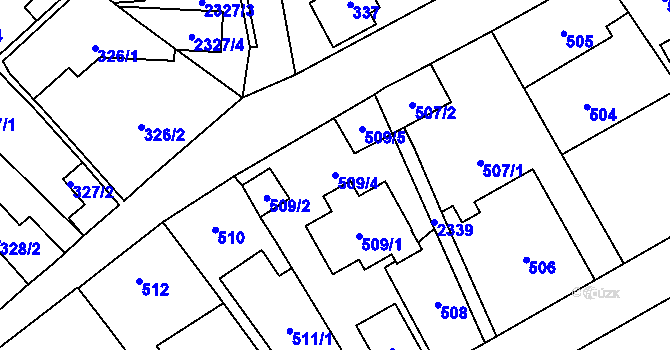 Parcela st. 509/4 v KÚ Suchdol, Katastrální mapa