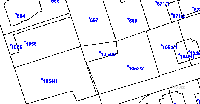 Parcela st. 1054/2 v KÚ Suchdol, Katastrální mapa