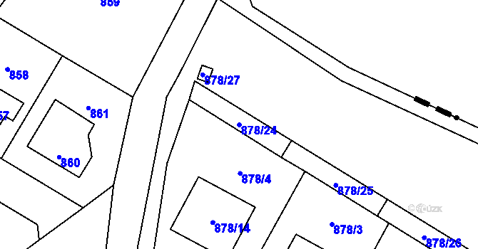 Parcela st. 878/24 v KÚ Suchdol, Katastrální mapa