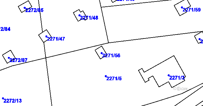 Parcela st. 2271/56 v KÚ Suchdol, Katastrální mapa