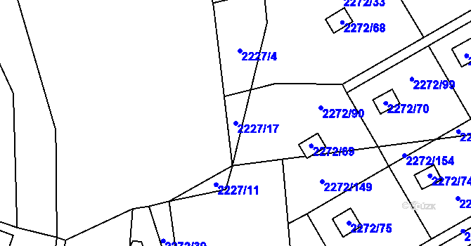 Parcela st. 2227/17 v KÚ Suchdol, Katastrální mapa