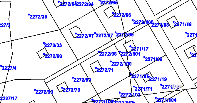 Parcela st. 2272/98 v KÚ Suchdol, Katastrální mapa
