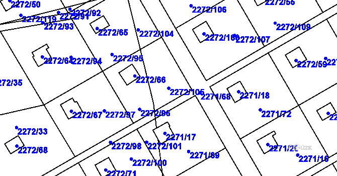 Parcela st. 2272/105 v KÚ Suchdol, Katastrální mapa