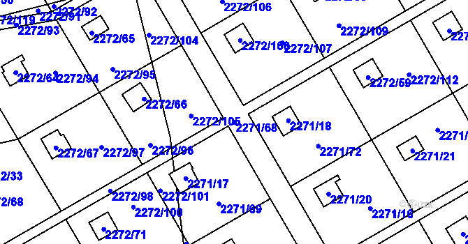 Parcela st. 2271/68 v KÚ Suchdol, Katastrální mapa