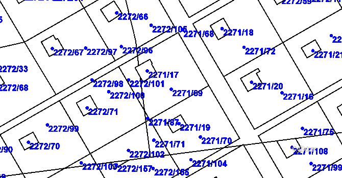 Parcela st. 2271/69 v KÚ Suchdol, Katastrální mapa