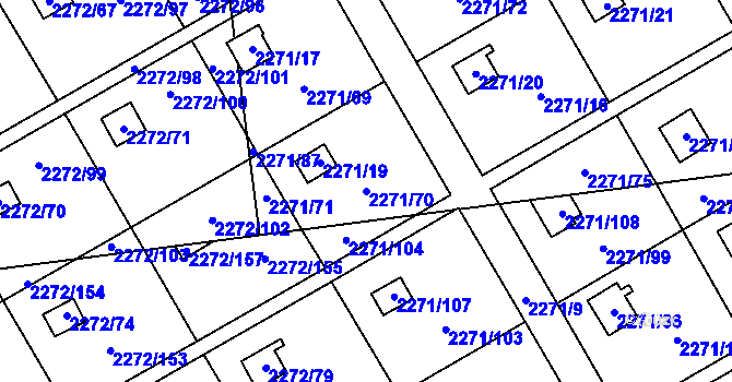 Parcela st. 2271/70 v KÚ Suchdol, Katastrální mapa