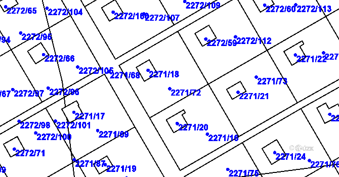 Parcela st. 2271/72 v KÚ Suchdol, Katastrální mapa