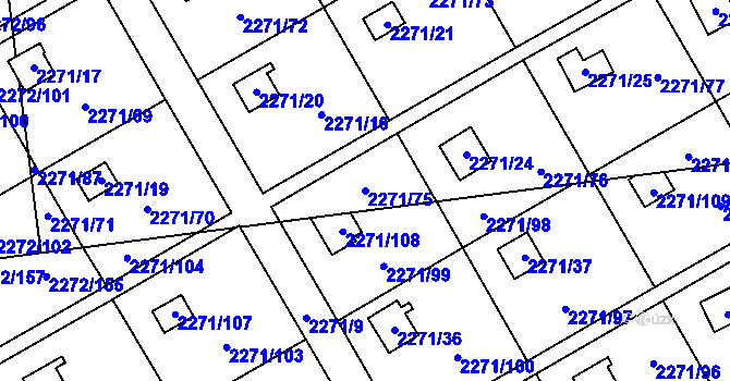 Parcela st. 2271/75 v KÚ Suchdol, Katastrální mapa