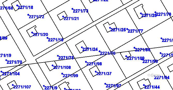 Parcela st. 2271/76 v KÚ Suchdol, Katastrální mapa
