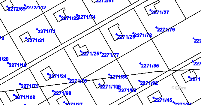 Parcela st. 2271/77 v KÚ Suchdol, Katastrální mapa