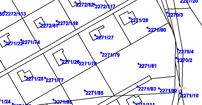 Parcela st. 2271/79 v KÚ Suchdol, Katastrální mapa