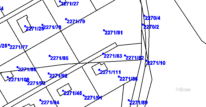 Parcela st. 2271/83 v KÚ Suchdol, Katastrální mapa