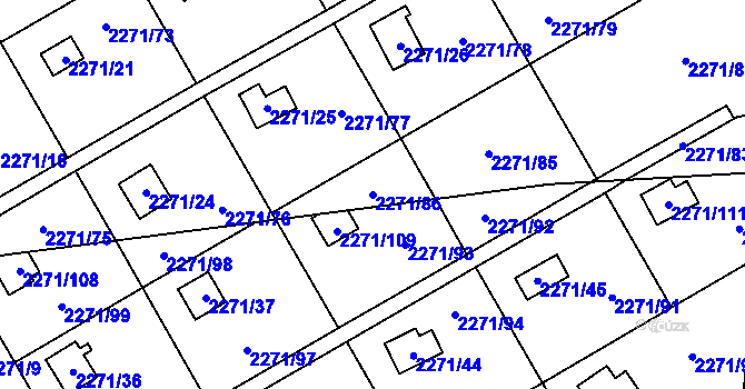 Parcela st. 2271/86 v KÚ Suchdol, Katastrální mapa