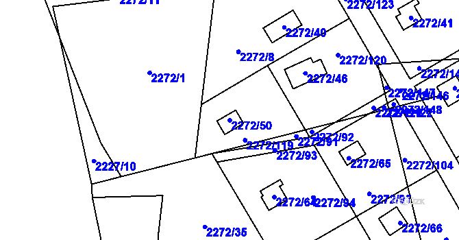 Parcela st. 2272/50 v KÚ Suchdol, Katastrální mapa
