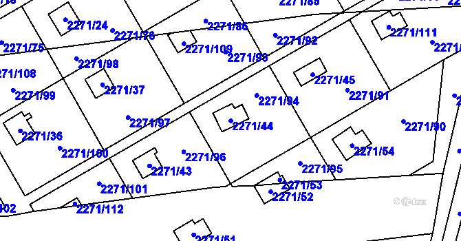 Parcela st. 2271/44 v KÚ Suchdol, Katastrální mapa