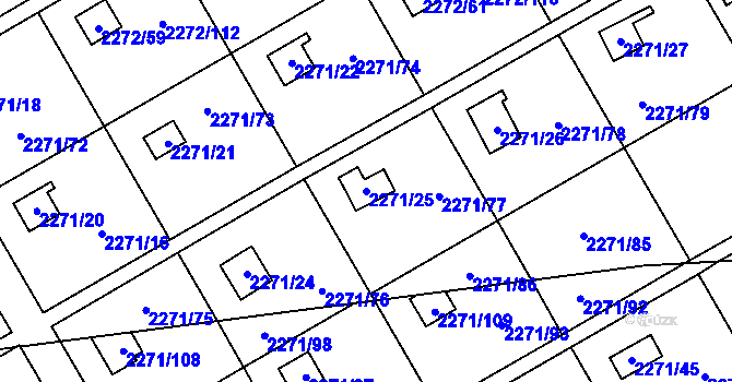 Parcela st. 2271/25 v KÚ Suchdol, Katastrální mapa