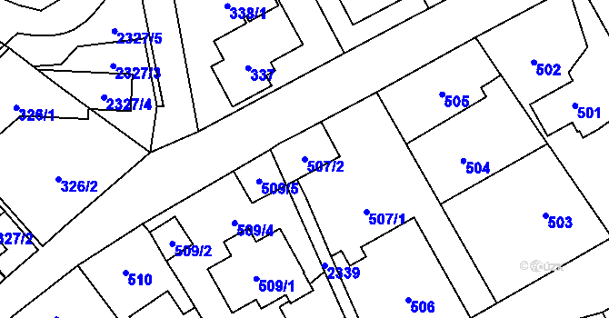 Parcela st. 507/2 v KÚ Suchdol, Katastrální mapa