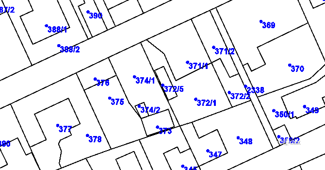 Parcela st. 372/5 v KÚ Suchdol, Katastrální mapa