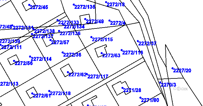 Parcela st. 2272/63 v KÚ Suchdol, Katastrální mapa