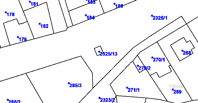 Parcela st. 2325/13 v KÚ Suchdol, Katastrální mapa