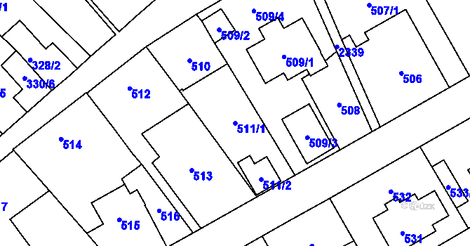 Parcela st. 511/1 v KÚ Suchdol, Katastrální mapa