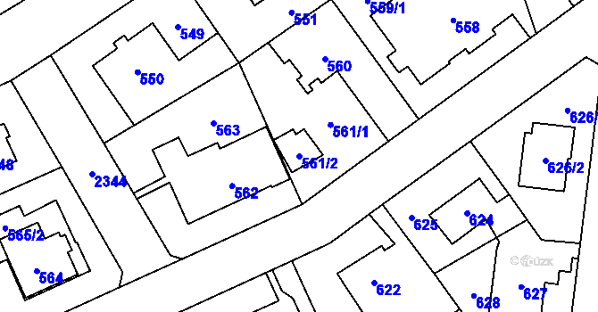 Parcela st. 561/2 v KÚ Suchdol, Katastrální mapa
