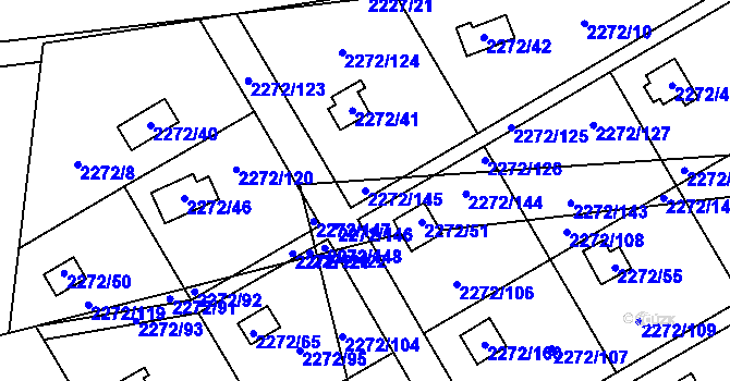 Parcela st. 2272/145 v KÚ Suchdol, Katastrální mapa