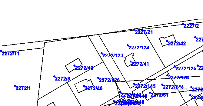 Parcela st. 2272/123 v KÚ Suchdol, Katastrální mapa