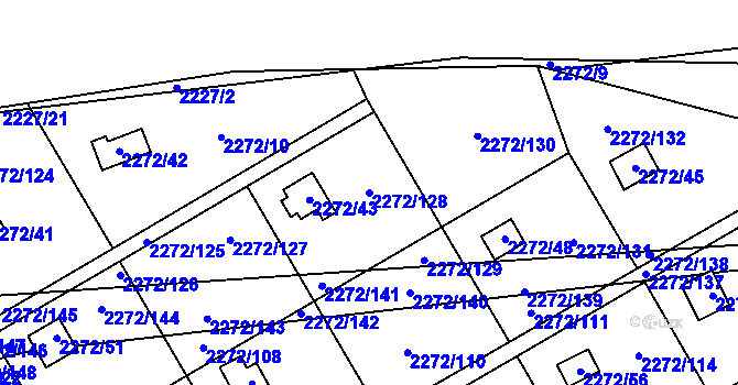 Parcela st. 2272/128 v KÚ Suchdol, Katastrální mapa