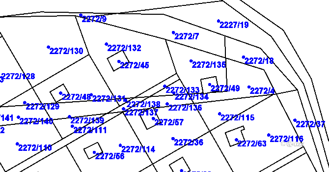 Parcela st. 2272/133 v KÚ Suchdol, Katastrální mapa