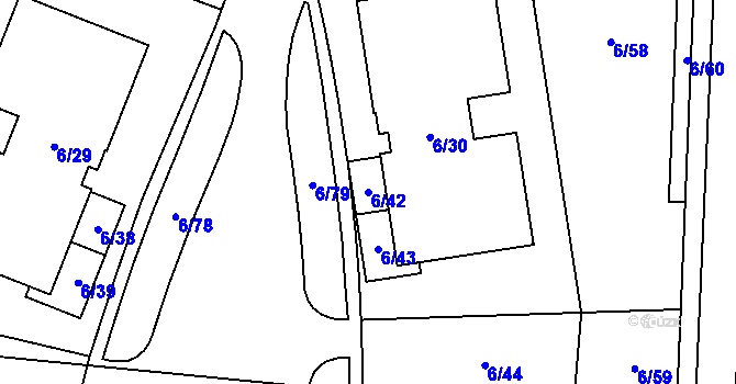 Parcela st. 6/42 v KÚ Suchdol, Katastrální mapa
