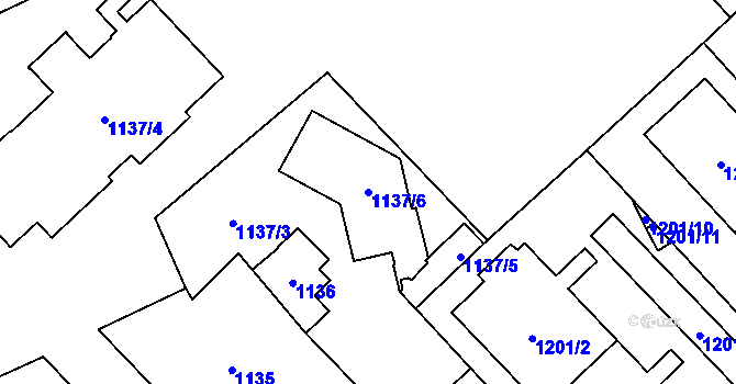 Parcela st. 1137/6 v KÚ Suchdol, Katastrální mapa