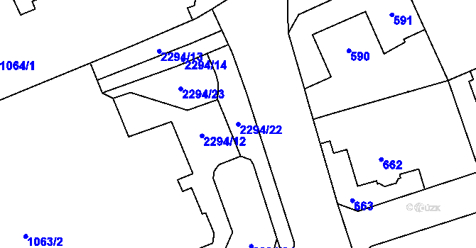 Parcela st. 2294/22 v KÚ Suchdol, Katastrální mapa