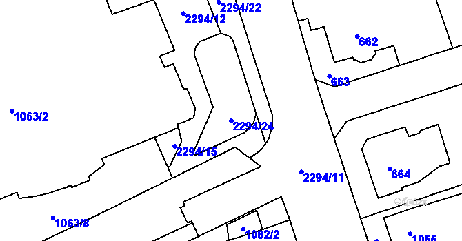Parcela st. 2294/24 v KÚ Suchdol, Katastrální mapa
