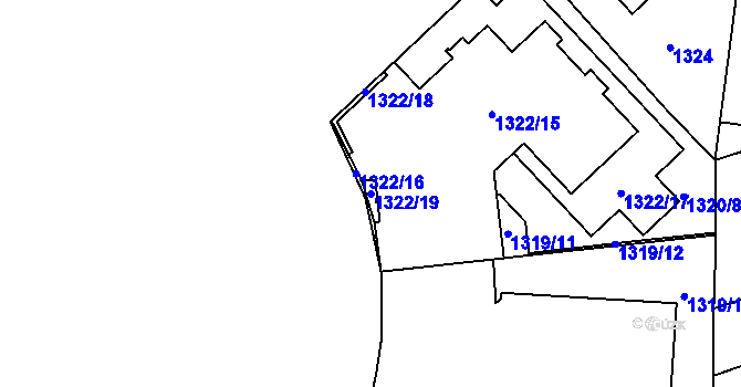 Parcela st. 1322/19 v KÚ Suchdol, Katastrální mapa