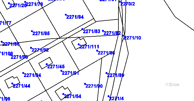Parcela st. 2271/88 v KÚ Suchdol, Katastrální mapa