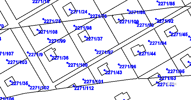 Parcela st. 2271/97 v KÚ Suchdol, Katastrální mapa