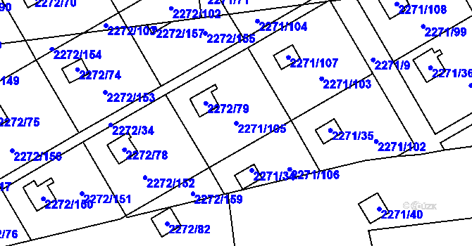 Parcela st. 2271/105 v KÚ Suchdol, Katastrální mapa