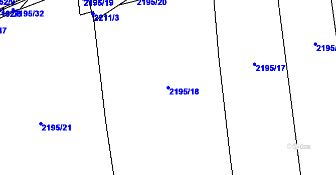 Parcela st. 2195/18 v KÚ Suchdol, Katastrální mapa